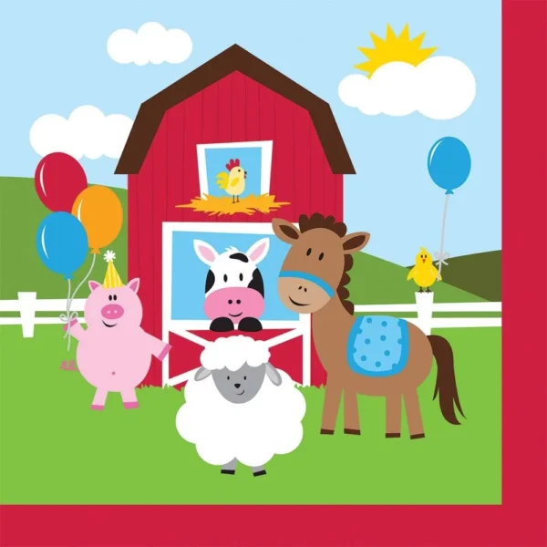 Farmhouse Fun Luncheon Napkin - 16 Piece Count (Party Supplies)