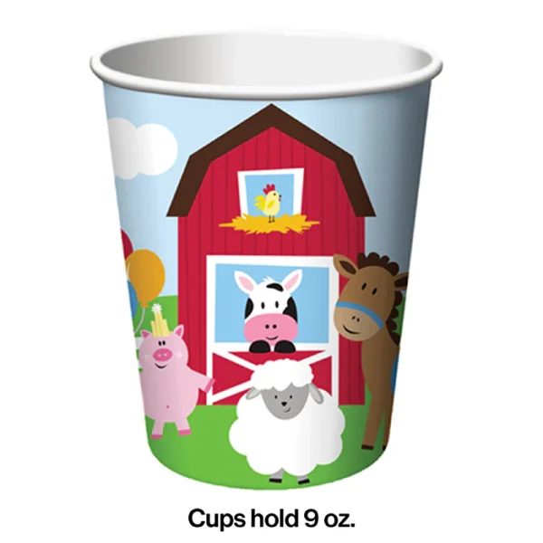 Farmhouse Fun 9oz Hot/Cold Paper Cups - 8 Piece Count (Party Supplies) - Image 3