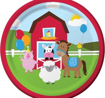 Farmhouse Fun 7" Luncheon Plate - 8 Piece Count (Party Supplies)