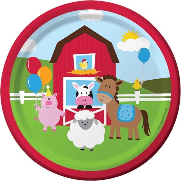 Farmhouse Fun 7" Luncheon Plate - 8 Piece Count (Party Supplies)
