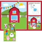 Farmhouse Fun Activity Placemat (With Stickers) - 8 Piece Count (Party Supplies, Party Favor)