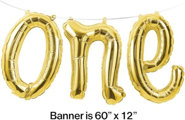 Creative Converting 'One' Balloon Banner - 1 Piece Count (Party Supplies) - Image 3
