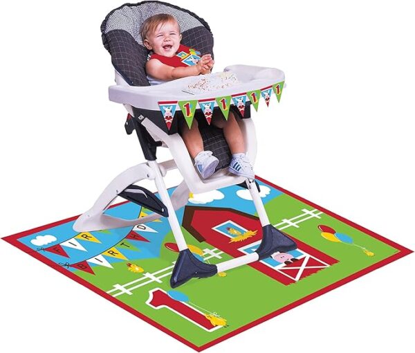 Farmhouse Fun 1st Birthday High Chair Kit - 1 Piece Count (Party Supplies)