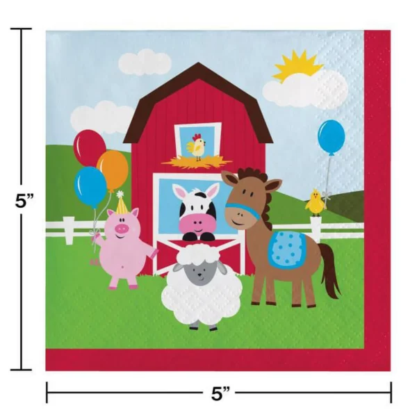 Farmhouse Fun Beverage Napkin - 16 Piece Count (Party Supplies) - Image 3