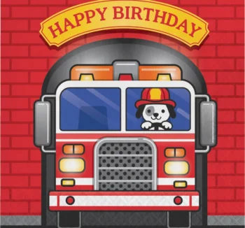 Flaming Fire 'Happy Birthday' Napkin - 16 Count (Party Supplies) {Creative Converting}