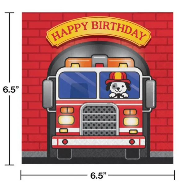 Flaming Fire 'Happy Birthday' Napkin - 16 Count (Party Supplies) {Creative Converting} - Image 3