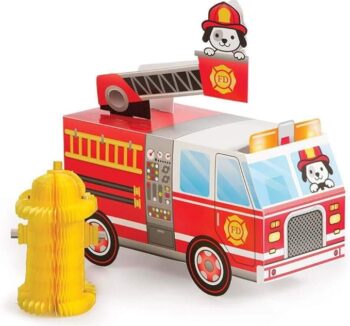 Flaming Fire Firetruck Centerpiece - 1 Count (Party Supplies) {Creative Converting}