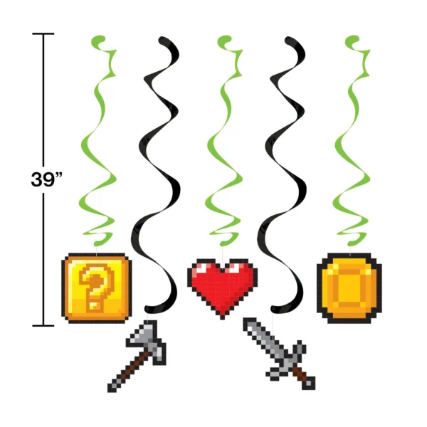 Gaming Party Dizzy Danglers - 5 Count (Party Supplies) {Creative Converting} - Image 3