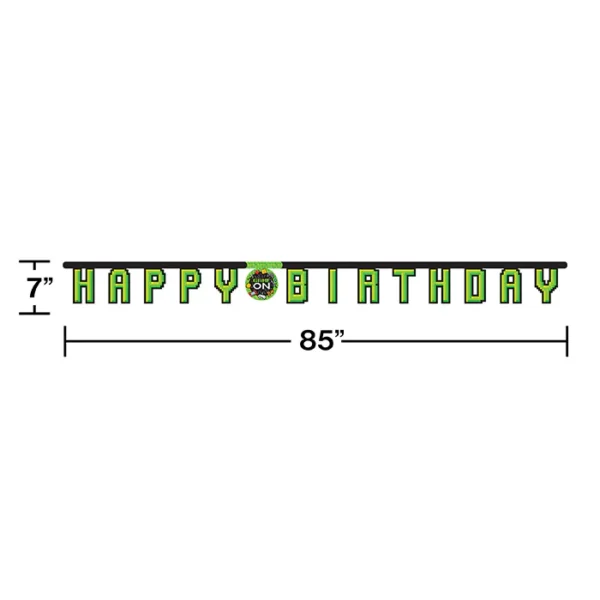 Gaming Party 'Happy Birthday' Jointed Banner - 1 Count (Party Supplies) {Creative Converting} - Image 3