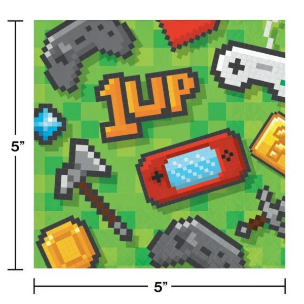 Gaming Party Beverage Napkin - 16 Count (Party Supplies) {Creative Converting} - Image 3