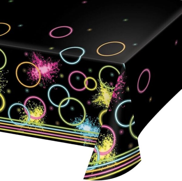 Glow Party 54" x 102" Plastic Table Covering - 1 Count (Party Supplies)