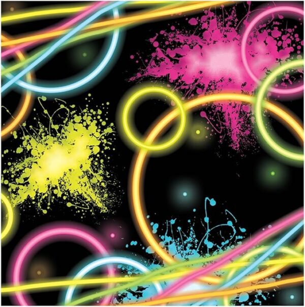Glow Party 6.5" x 6.5" Luncheon Napkin - 16 Count (Party Supplies)