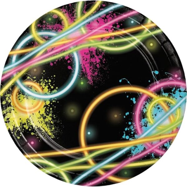 Glow Party 7" Dessert Plate - 8 Count (Party Supplies)