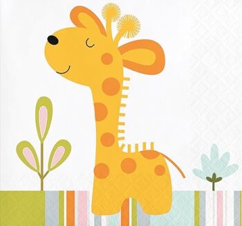 Happy Jungle Beverage Napkins - 16 Piece Count (Party Supplies)