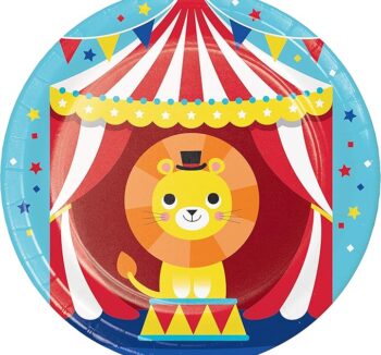 Happy Jungle 7" Circus Lion Plate - 8 Piece Count (Party Supplies)