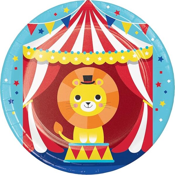 Happy Jungle 7" Circus Lion Plate - 8 Piece Count (Party Supplies)