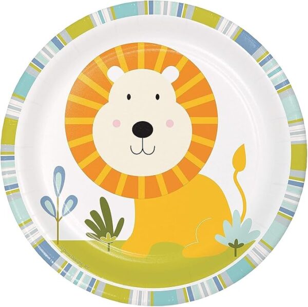 Happy Jungle 7" Dessert Luncheon Plate - 8 Piece Count (Party Supplies)