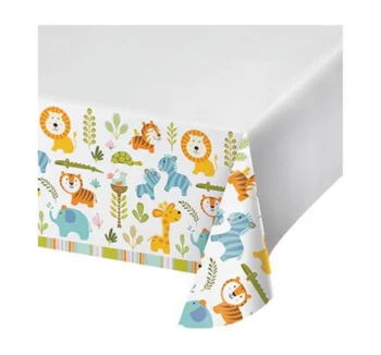 Happy Jungle 54" x 102" Plastic Table Cover - 1 Piece Count (Party Supplies)