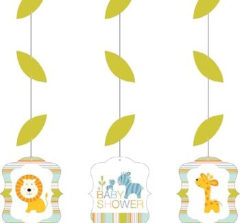 Happy Jungle Hanging Cutouts - 3 Piece Count (Party Supplies)