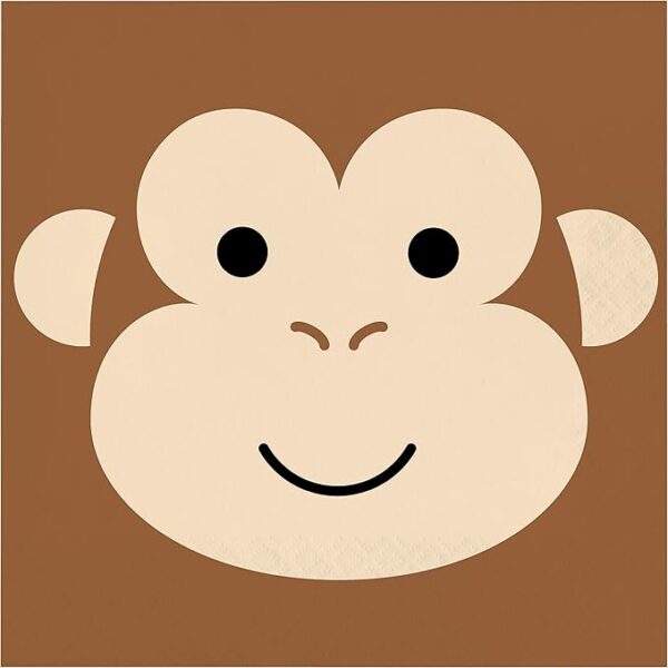 Happy Jungle Monkey Napkins - 16 Piece Count (Party Supplies)