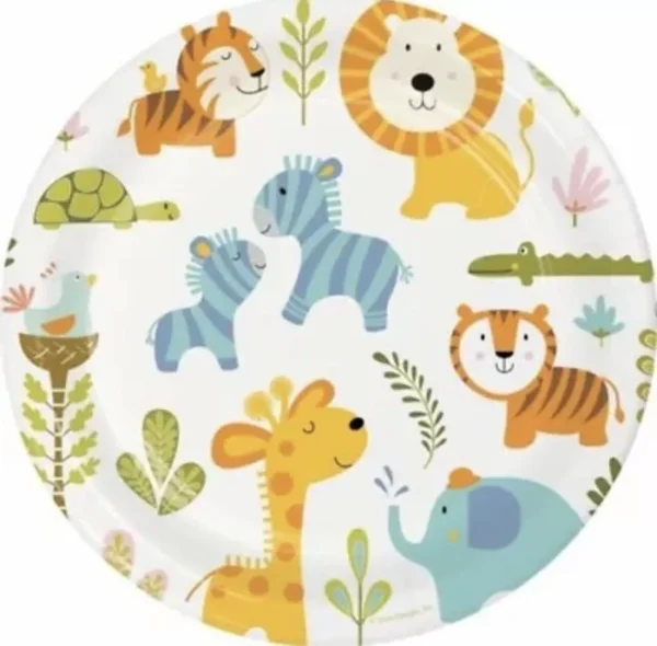Happy Jungle Luncheon Plate - 8 Piece Count (Party Supplies)