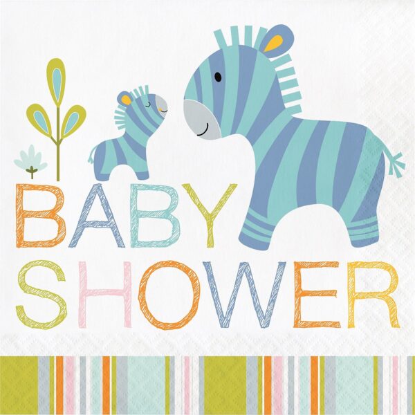 Happy Jungle Baby Shower Napkins - 16 Piece Count (Party Supplies)