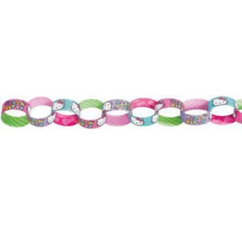 Hello Kitty Rainbow Paper Chain Garland - 1 Count (Party Supplies)