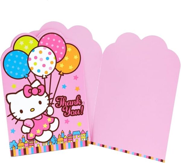 Hello Kitty Balloon Dream 'Thank You' Postcards - 8 Count (Party Supplies)