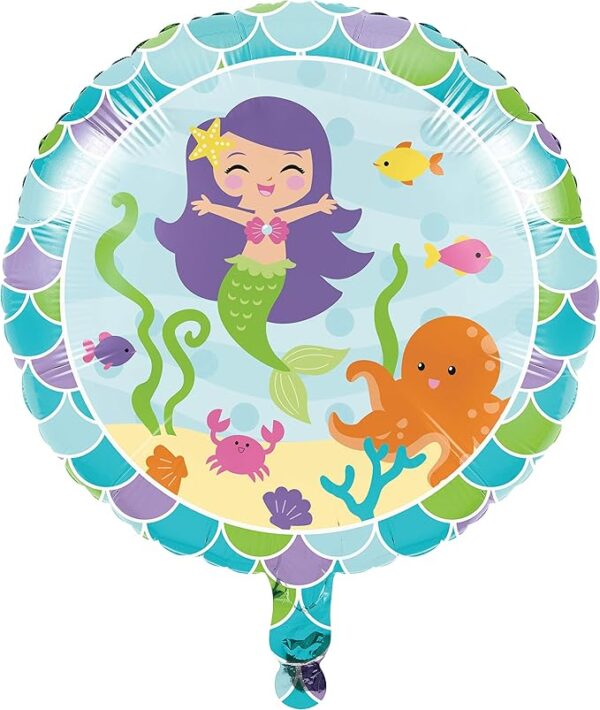 Mermaid Friends 18" Foil Balloon, Multicolor, One Size - 1 Count (Party Supplies) {Creative Converting}