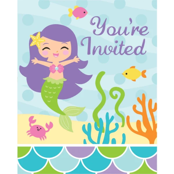 Mermaid Friends Invitations - 8 Count (Party Supplies) {Creative Converting}