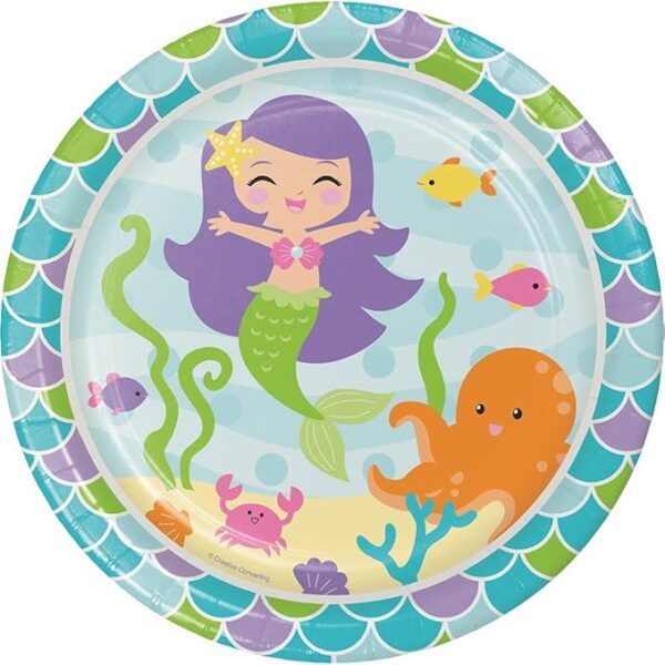 Mermaid Friends 9" Luncheon Dinner Plate - 8 Count (Party Supplies) {Creative Converting}