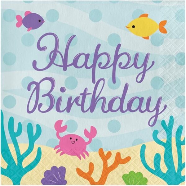 Mermaid Friends 'Happy Birthday' Napkin - 16 Count (Party Supplies) {Creative Converting}