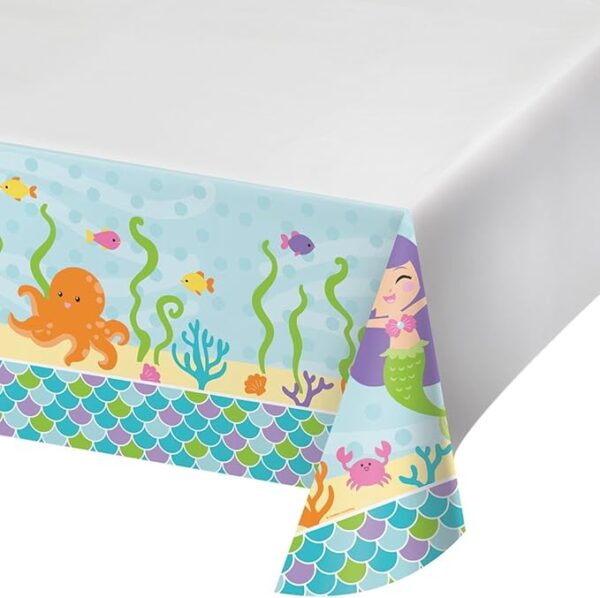 Mermaid Friends Plastic Tablecover 54" x 102" - 1 Count (Party Supplies) {Creative Converting}