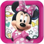 Minnie Mouse Happy Helpers 9" Square Dinner Plate - 8 Count (Party Supplies)