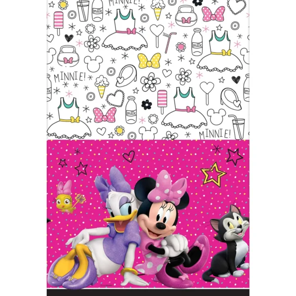 Minnie Mouse Happy Helpers Plastic Table Cover - 1 Count (Party Supplies)