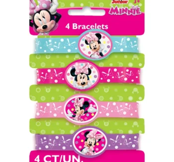Minnie Mouse Happy Helpers Rubber Bracelets - 4 Count (Party Supplies)