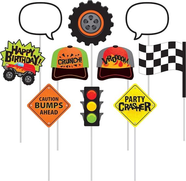 Monster Truck Photo Booth Props - 10 Count (Party Supplies, Party Favors) {Creative Converting} - Image 3