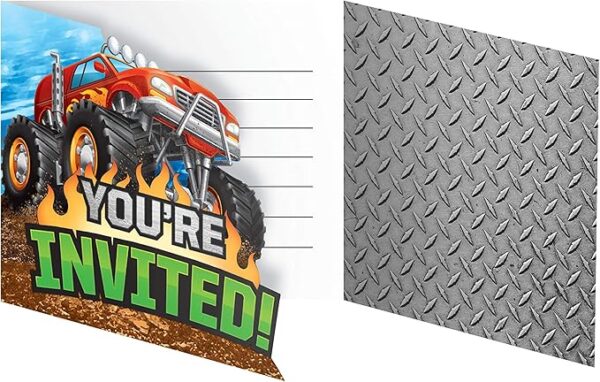 Monster Truck Rally Gatefold Party Invitations - 8 Count (Party Supplies) {Creative Converting}