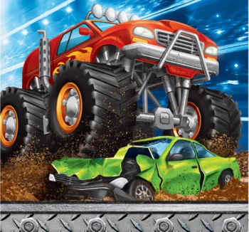 Monster Truck Rally Beverage Napkin - 16 Count (Party Supplies) {Creative Converting}