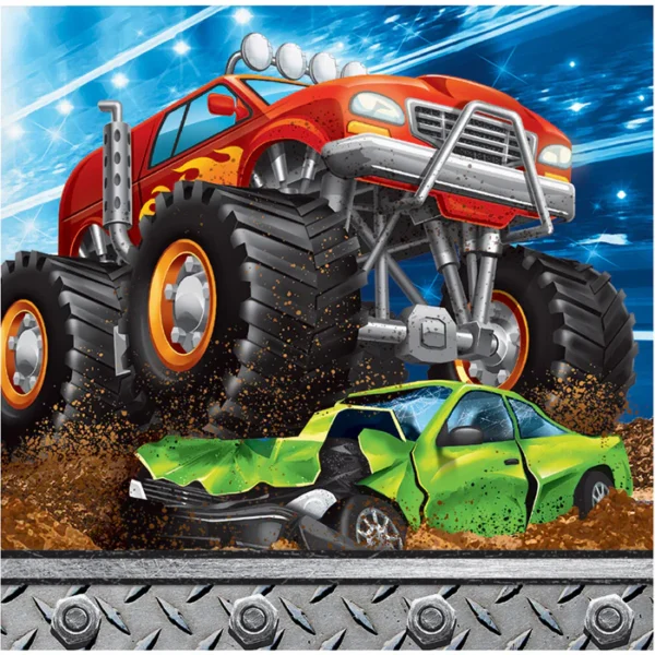 Monster Truck Rally Beverage Napkin - 16 Count (Party Supplies) {Creative Converting}