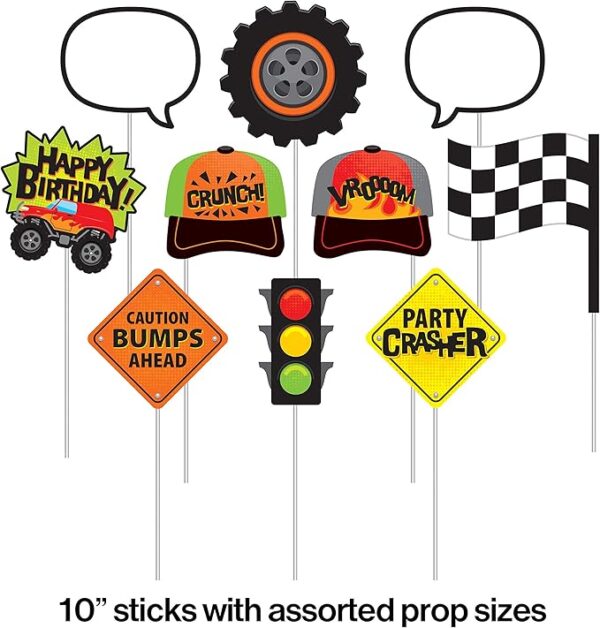 Monster Truck Photo Booth Props - 10 Count (Party Supplies, Party Favors) {Creative Converting} - Image 4