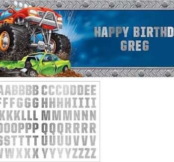 Monster Truck Giant Party Banner - 1 Count (Party Supplies) {Creative Converting}