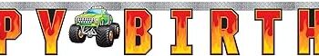 Monster Truck 'Happy Birthday' Jointed Banner - 1 Count (Party Supplies) {Creative Converting}