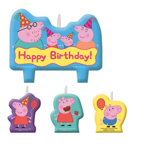 Peppa Pig Birthday Candle Set - 4 Piece Count (Party Supplies)