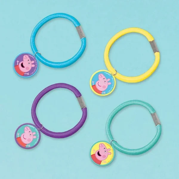 Peppa Pig Hair Pony O's - 4 Piece Count (Party Supplies, Party Favor)