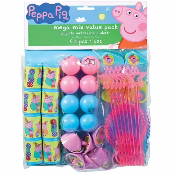 Peppa Pig Mega Mix Party Favor Value Pack - 48 Piece Count (Party Supplies, Party Favor)
