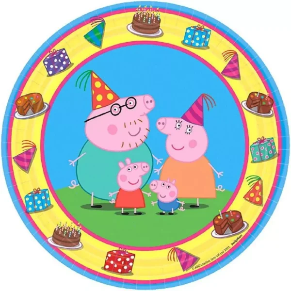 Peppa Pig 7" paper plate - 8 Piece Count (Party Supplies)