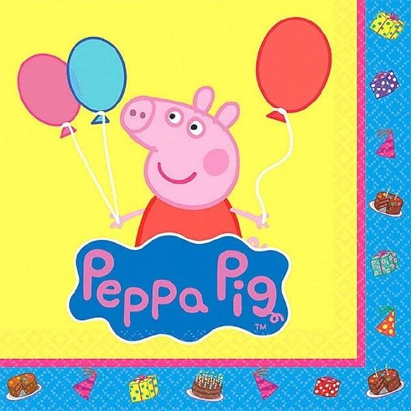Peppa Pig Beverage Napkin - 16 Piece Count (Party Supplies)