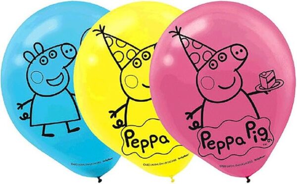 Peppa Pig 12" Latex Balloons - 6 Piece Count (Party Supplies) - Image 3