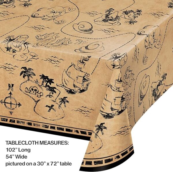 Pirate Treasure 102" x 54" Plastic Table Covering - 1 Count (Party Supplies) {Creative Converting} - Image 3